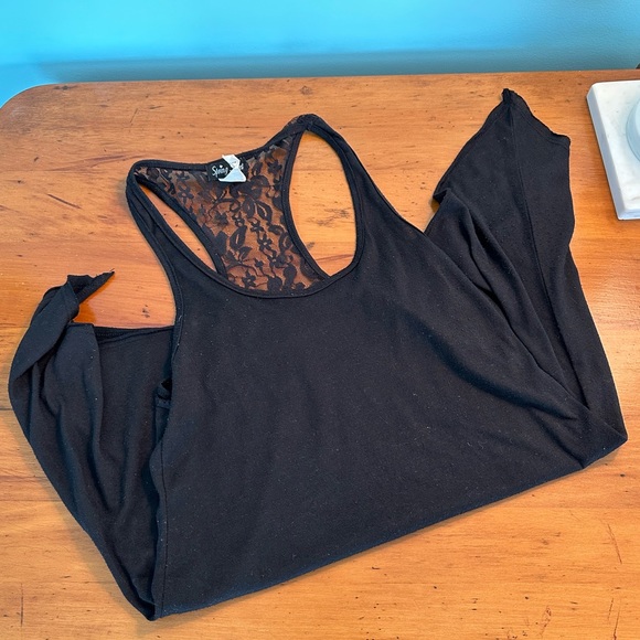 Spring Street Black Lace-Inset Racerback Tank ~ Small - Picture 4 of 8